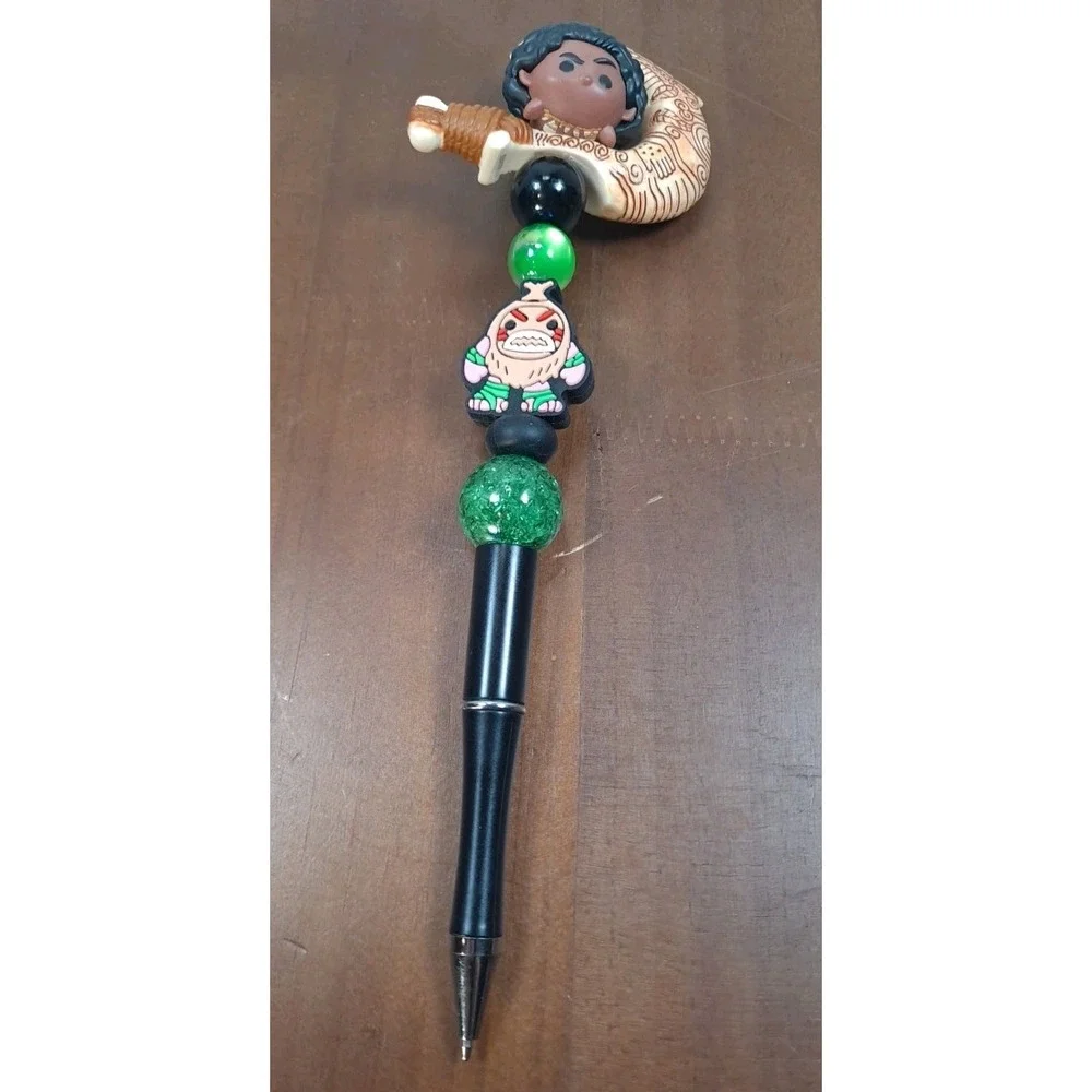 New Disney Moana Maui Demi God‎ Handmade Beaded Pen Tsum Tsum Top With Hook